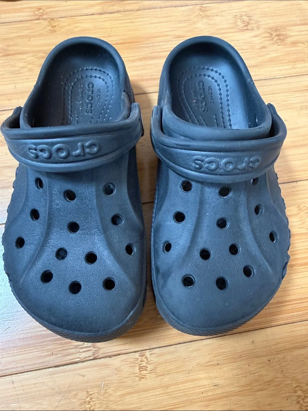 CROCS Kids Black Classic Clog Slip-On Sandals C13